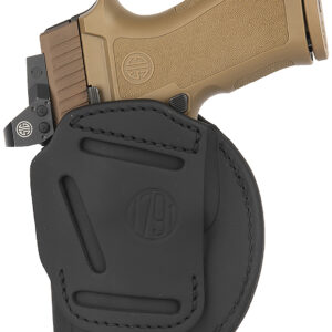 1791 Gunleather 4WH6SBLR 4-Way IWB/OWB Size 06 Black Leather Belt Clip Compatible w/ Springfield XDM/Glock 20 Right Hand