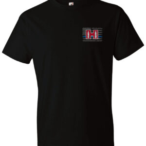 Hornady Gear 30762 POW Blue Line Black, Cotton Short Sleeve, Semi-Fitted Medium