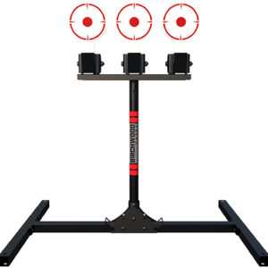 Birchwood Casey 3TPR 3 Spring Loaded Self Resting Targets Plate Rack Black/Red AR500 Steel 0.37" Thick Standing
