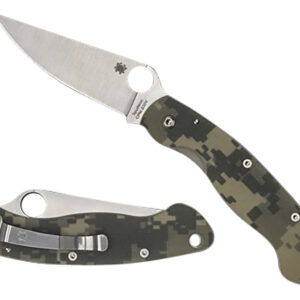 Spyderco C36GPCMO Military 4" Folding Clip Point Plain Stonewashed CPM S30V SS Blade/ Digital Camo G10 Handle Includes Pocket Clip