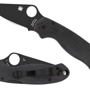 Spyderco C223GPBK Para 3  2.95" Folding Clip Point Plain Black DLC CPM S45VN SS Blade/Black G10 Handle Includes Pocket Clip