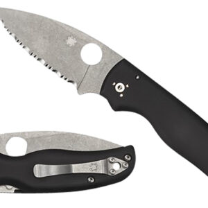 Spyderco C229GP Shaman  3.58" Folding Plain Stonewashed CPM S30V SS Blade/Black Textured G10 Handle Includes Pocket Clip