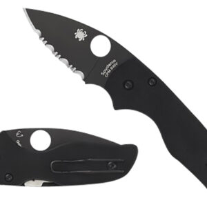 Spyderco C230GPBBK Lil' Native  2.42" Folding Plain Black DLC CPM S30V SS Blade/Black Textured G10 Handle Includes Pocket Clip