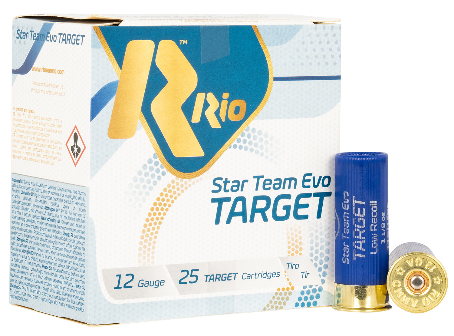 Rio Ammunition STT32LR75 Team Target 12Gauge 2.75" 1 1/8oz 7.5Shot 25 Per Box/10 Case
