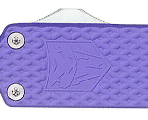 CobraTec Knives MNPURMGEN2DNS Mini Mamba Gen II 2.25" OTF Plain Stonewashed D2 Steel Blade, 3.38" Purple Textured Anodized Aluminum Handle, Features Glass Breaker, Includes Pocket Clip