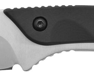 Camillus 19123 Western Coil 3.25" Fixed Plain Silver 420 Steel Titanium Bonded Blade, Black/SS Rubber/Stainless Steel Handle, Includes Sheath