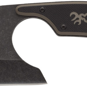 Browning 3220322 Cutoff Camp 2.50" Fixed Cleaver Plain Black Black Oxide Stonewashed 9Cr14MoV SS Blade, Black/Tan G10 Handle