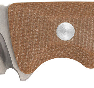 Browning 3220498B Guide Series Small 3" Fixed Drop Point Plain Brown Satin Sandvik 14C28N SS Blade, Brown Micarta Handle