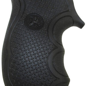 Pachmayr 02482 Diamond Pro Grip Diamond Checkering Black Rubber with Finger Grooves for Ruger LCR