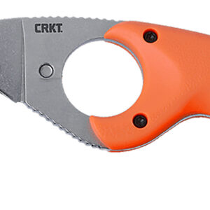 CRKT 2511ER Bear Claw 2.39" Fixed Hawkbill Veff Serrated Stonewashed AUS-8A SS Blade, Blaze Orange Textured GRN Handle