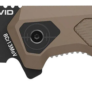 Real Avid AVRAV3 RAV-3  3.25" Folding Drop Point Plain Black Oxide 8Cr13MoV SS Blade, Flat Dark Earth Textured Aluminum/SS Handle, Clamshell Pkg