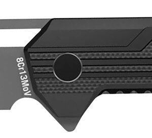 Real Avid AVRAV7 RAV-7  EDC 3.25" Folding Drop Point Plain Titanium 8Cr13MoV SS Blade, Black Textured G10 Handle, Clamshell Pkg