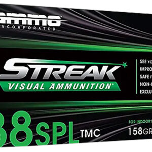 Ammo Inc 38158TMCSTRKGRN50 Streak Visual (GREEN) 38Special 158gr Total Metal Case 50 Per Box/20 Case