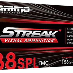 Ammo Inc 38158TMCSTRKRED50 Streak Visual (RED) 38Special 158gr Total Metal Case 50 Per Box/20 Case