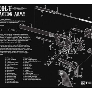 TekMat TEKR17SAA Cleaning Mat Black/White Rubber 11"x17" Colt Revolver Army Parts Diagram