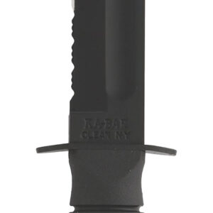 Ka-Bar 1257 Short Fight/Utility 5.25" Fixed Clip Point Part Serrated Black 1095 Cro-Van Blade, Black Kraton G Handle, Includes Sheath