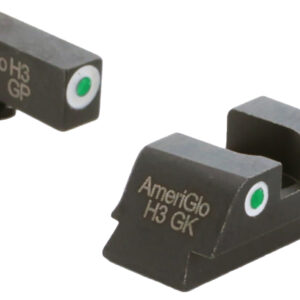 AmeriGlo GL430 Classic Tritium Sight Set for Glock Green Tritium White Outline Front Sight-Green Tritium White Outline Rear Sight