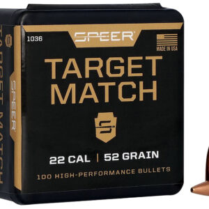 Speer 1036 Rifle Plinking Target Match .224 52 gr Hollow Point Boat Tail