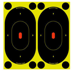 Birchwood Casey 34750 Shoot-N-C Reactive Target Self-Adhesive Paper Black/Yellow 7" Oval Silhouette 60 Pack