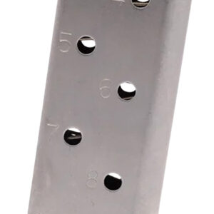 CMC Products 15150 Power Mag  10rd 45 ACP Fits 1911 Government Stainless Steel w/ Black Base Pad