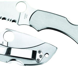 Spyderco C28P Dragonfly 2 2.31" Folding Clip Point Serrated VG-10 SS Blade Stainless Steel Handle Includes Pocket Clip