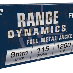 Fiocchi 9AP Range Dynamics  9mmLuger 115gr Full Metal Jacket 50 Per Box/20 Case