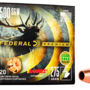 Federal P500XB1 Premium  500S&W Mag 275gr Barnes Expander BRX 20 Per Box/10 Case