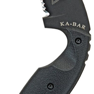 Ka-Bar 1481 TDI Law Enforcement 2.31" Fixed Drop Point Serrated Black AUS-8A SS Blade, Black Zytel Handle, Includes Belt Clip