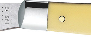 Case 031 S Trapper Slimline 3.25" Folding Clip Point Plain Tumble Polish Chrome Vanadium Steel Blade Yellow Synthetic Handle