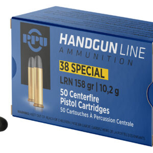 PPU PPH38SL Handgun 38Special 158gr Lead Round Nose 50 Per Box/10 Case