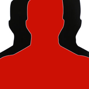 Birchwood Casey 35701 Dirty Bird Silhouette Tagboard Hanging Pistol 12" x 18" Black/Red White Impact Splatter 100 Per Pkg