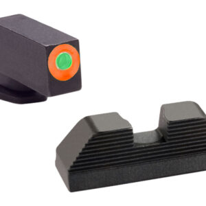 AmeriGlo GL436 Protector Sight Set for Glock Green Tritium Orange Outline Front Sight-Black Serrated Rear Sight
