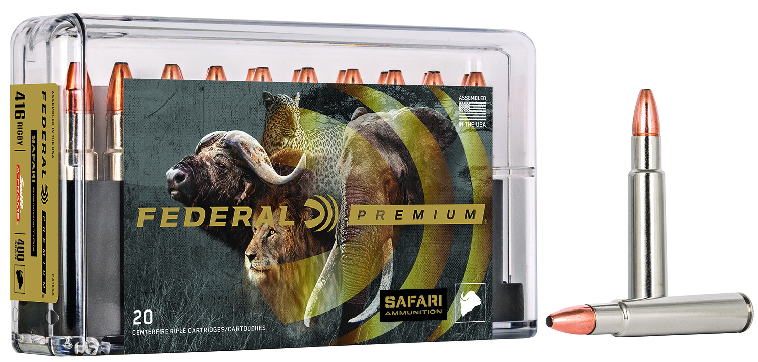 Federal P416SA Premium Safari Cape-Shok 416Rigby 400gr Swift A Frame 20 Per Box/10 Case