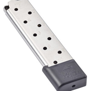 CMC Products 12150 Power Mag Plus 10rd 45 ACP Fits 1911 Government Stainless Steel w/ Black Base Pad