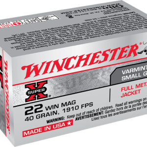 Winchester Ammo X22M Super X 22WMR 40gr Full Metal Jacket 50 Per Box/40 Case