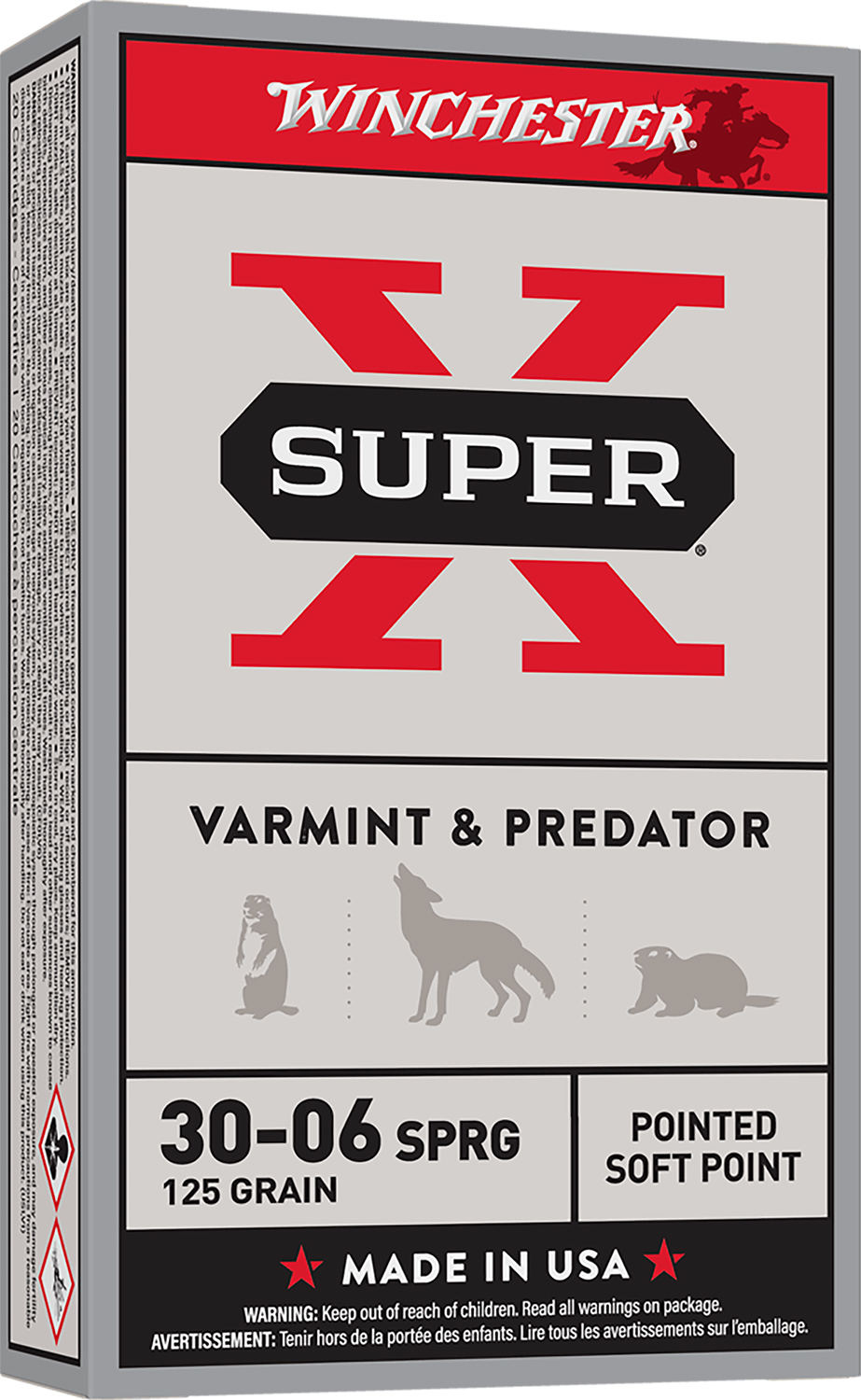 Winchester Ammo X30062 Super X 30-06Springfield 125gr Pointed Soft Point 20 Per Box/10 Case