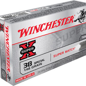 Winchester Ammo X38SMRP Super X 38Special 148gr Super Match Lead Semi Wadcutter 50 Per Box/10 Case