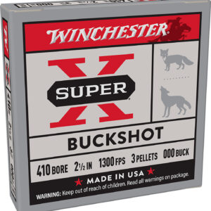 Winchester Ammo XB41000 Super X 410Gauge 2.50" 3Pellets 000Buck Shot 5 Per Box/50 Case