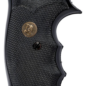 Pachmayr 03250 Gripper Grip Checkered Black Rubber with Finger Grooves for S&W J Frame with Square Butt