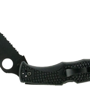 Spyderco C10PSBBK Endura 4 Lightweight 3.75" Folding Clip Point Part Serrated Black TiCN VG-10 SS Blade Black Textured FRN Handle Includes Pocket Clip