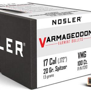 Nosler 17210 Varmageddon  17Cal 20gr Flat Base Tipped 100/Box