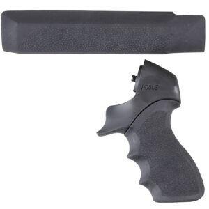 Hogue 05015 OverMolded Tamer Pistol Grip & Forend Black Rubber with Finger Grooves, Polymer Forend for Mossberg 500 12 Gauge