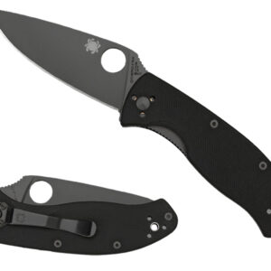 Spyderco C122GBBKPS Tenacious  3.39" Folding Drop Point Part Serrated Black Matte 8Cr13MoV SS Blade Black  Textured G10 Handle Includes Pocket Clip