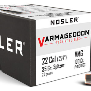 Nosler 36763 Varmageddon  22Cal 35gr Flat Base Tipped 100/Box