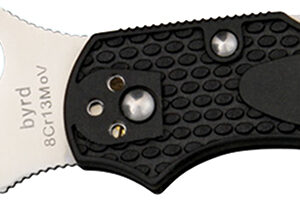 Spyderco BY10PBK2 Byrd Robin 2 Lightweight 2.43" Folding Drop Point Plain 8Cr13MoV SS Blade Black Bi-Directional Texturing FRN Handle Includes Pocket Clip