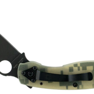 Spyderco C36GPCMOBK Military 4" Folding Modified Clip Point Plain Black DLC CPM S30V SS Blade Camo G10 Handle Includes Pocket Clip