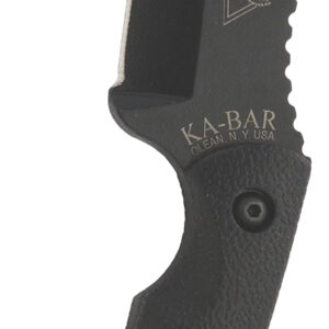 Ka-Bar 2486 TDI Hell Fire 3.56" Fixed Recurve Tanto Plain Black 1095 Cro-Van Blade, Black Ultramid Handle, Includes Sheath