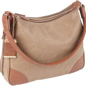Bulldog BDP014 Hobo Purse w/Holster Taupe w/Tan Trim Leather for Small Autos & Revolvers Ambidextrous Hand