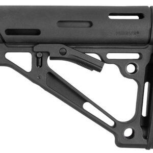 Hogue 15050 OverMolded Collapsible Buttstock Black OverMolded Rubber Black for AR15, M16, M4 with Commercial Tube (Tube Not Included)