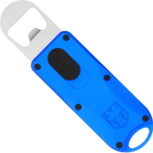 COBRATEC OTF BOTTLE OPENER - BLUE 4.62" OAL W/LANYARD LOOP